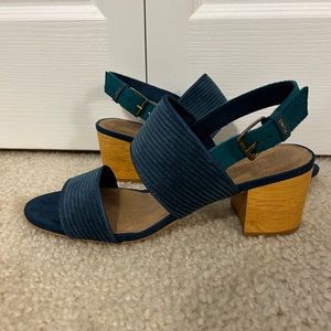 TOMS Poppy Blue Block Heels